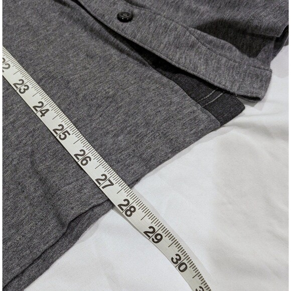 Banana Republic Size Large Button Up Shirt Mens Soft Gray Lux Touch Epaulets LS - Picture 6 of 7